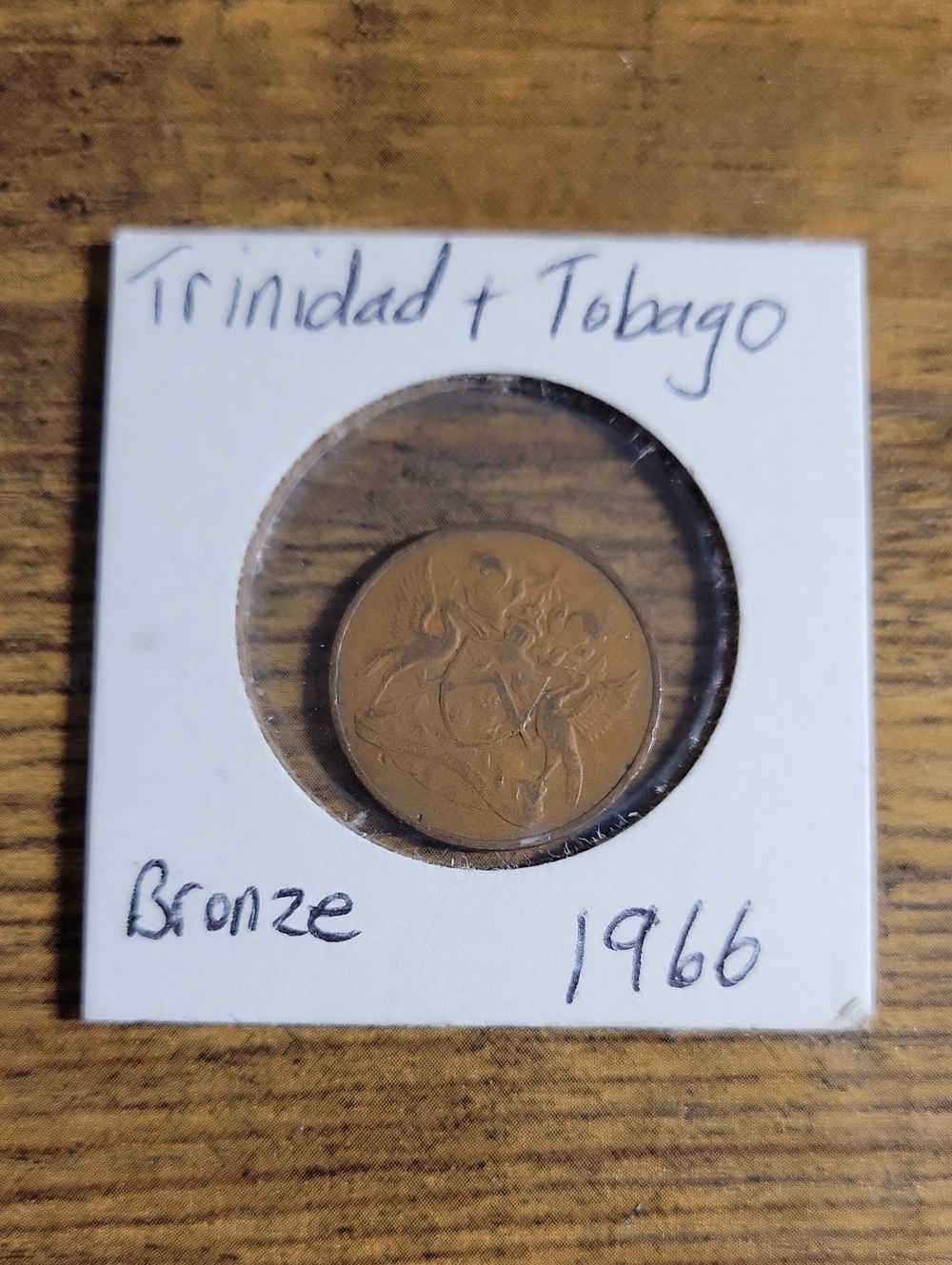 Vintage 1966 Trinidad & Tobago Bronze Coin- Brown Tones